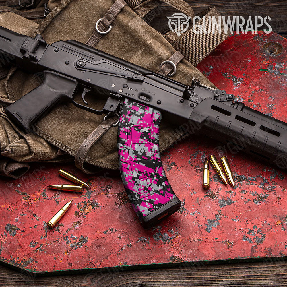 Digital Magenta Tiger Gun Skin Vinyl Wrap