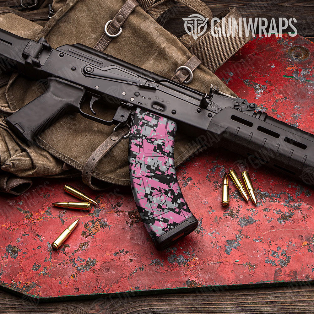Digital Pink Tiger Gun Skin Vinyl Wrap