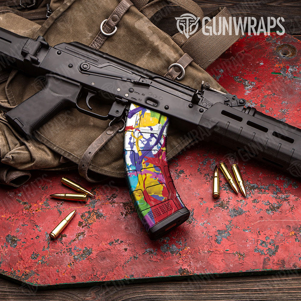 Paint Splatter White Gun Skin Vinyl Wrap