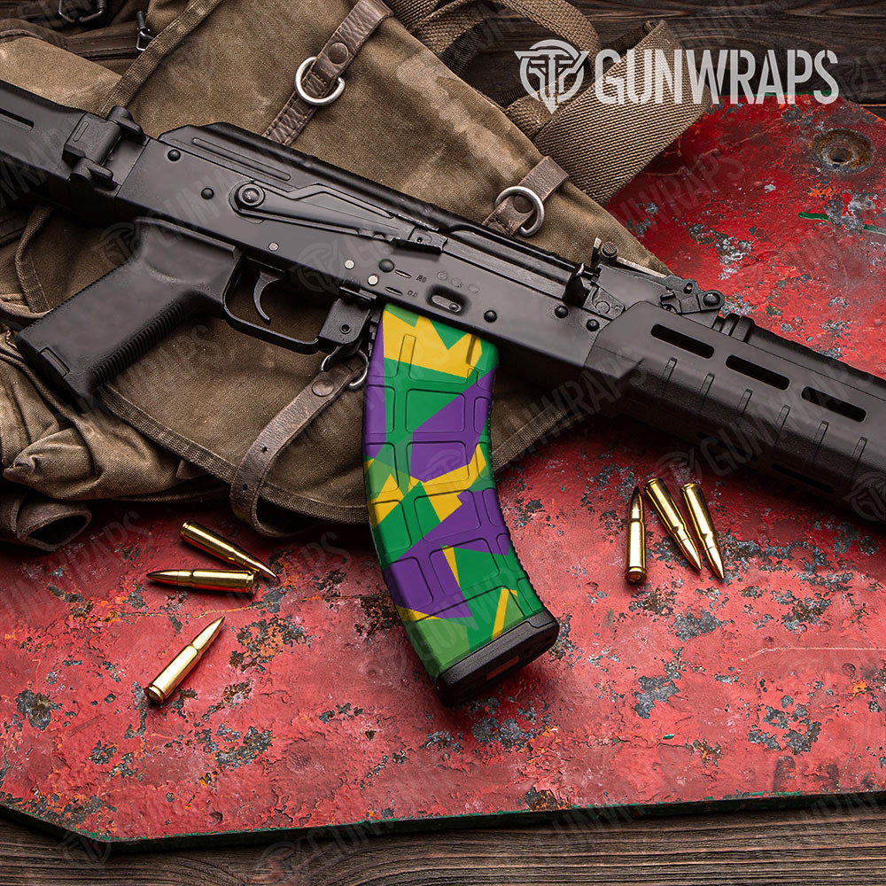Shattered Mardi Gras Gun Skin Vinyl Wrap