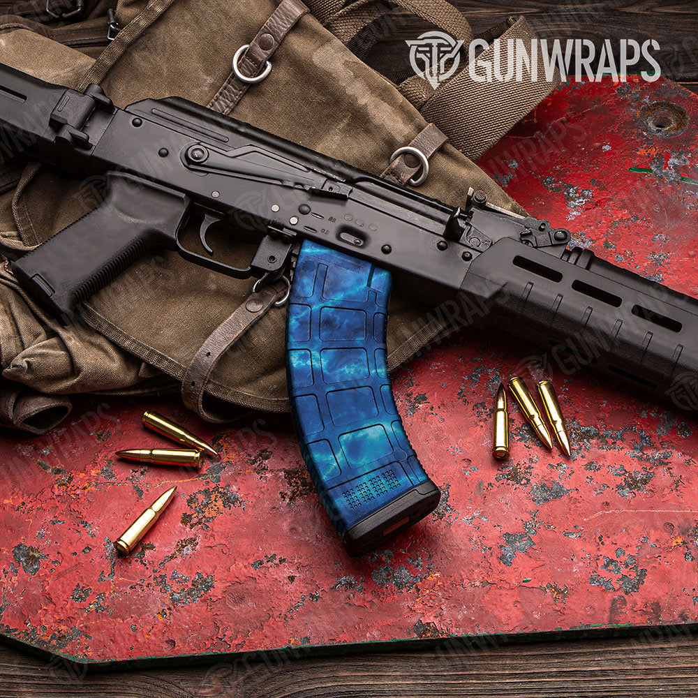 Stone Blue Ice Marble Gun Skin Vinyl Wrap