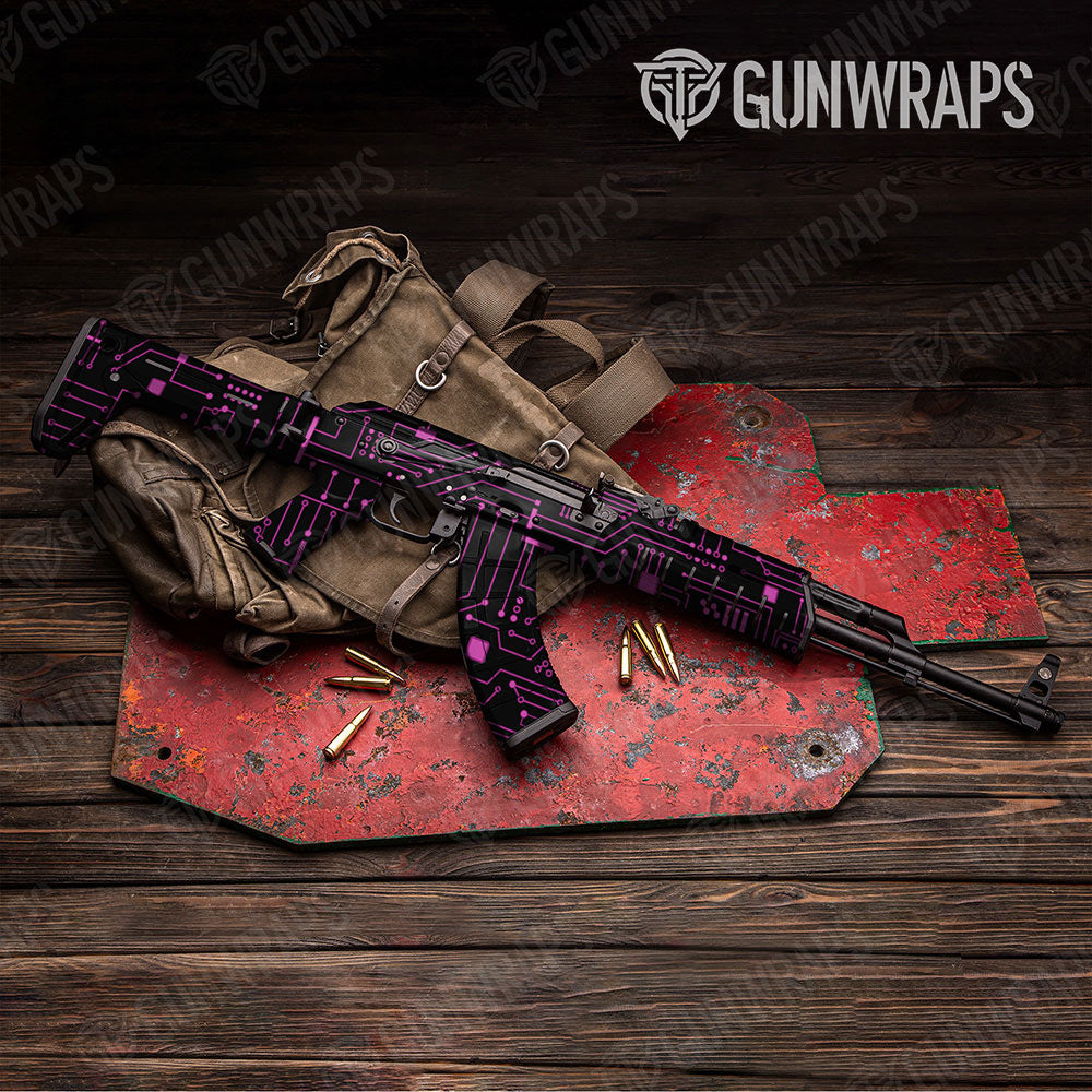 Circuit Board Magenta Gun Skin Vinyl Wrap