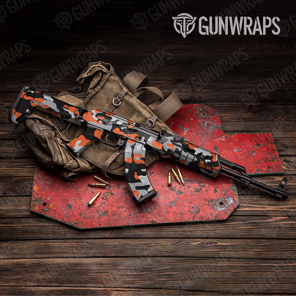 Classic Orange Tiger Gun Skin Vinyl Wrap