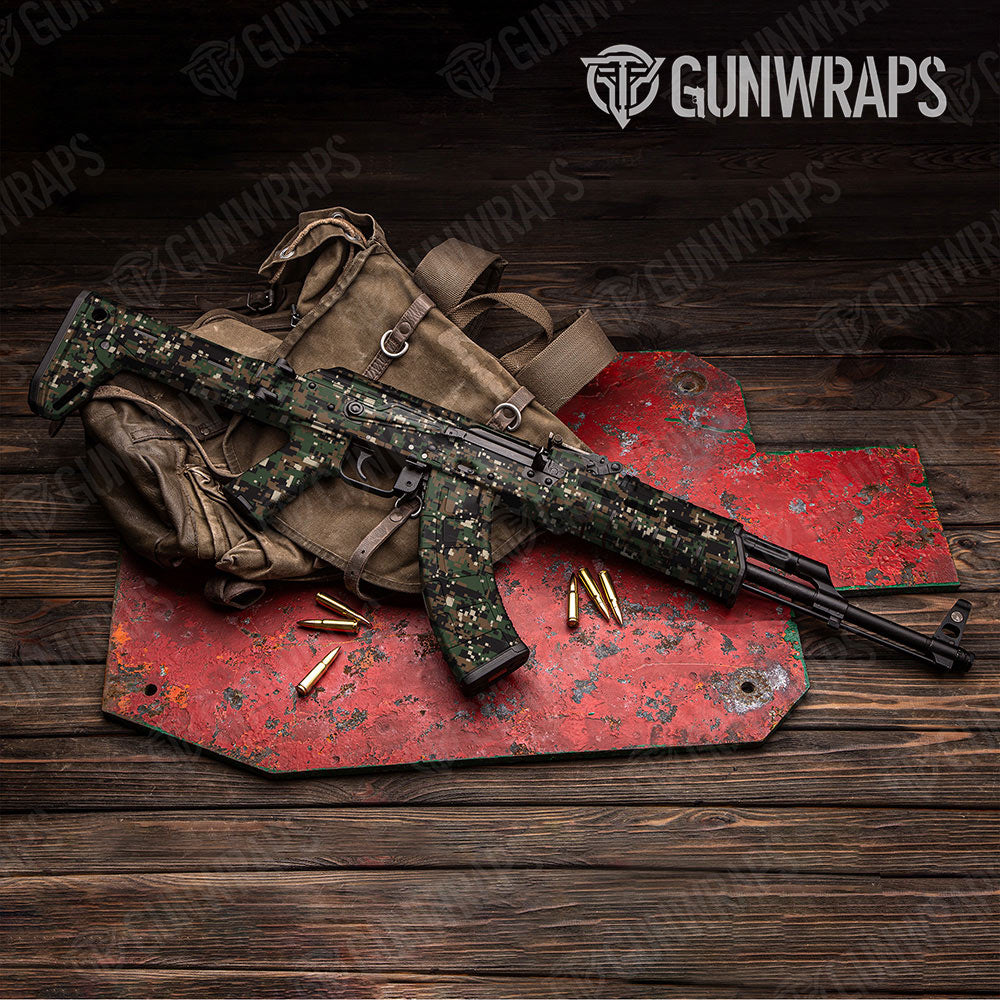 Digital Woodland Gun Skin Vinyl Wrap