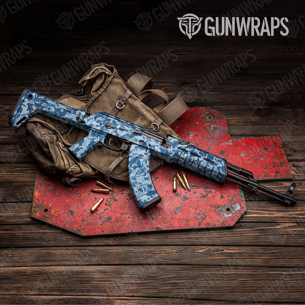 Erratic Cool Blue Gun Skin Vinyl Wrap