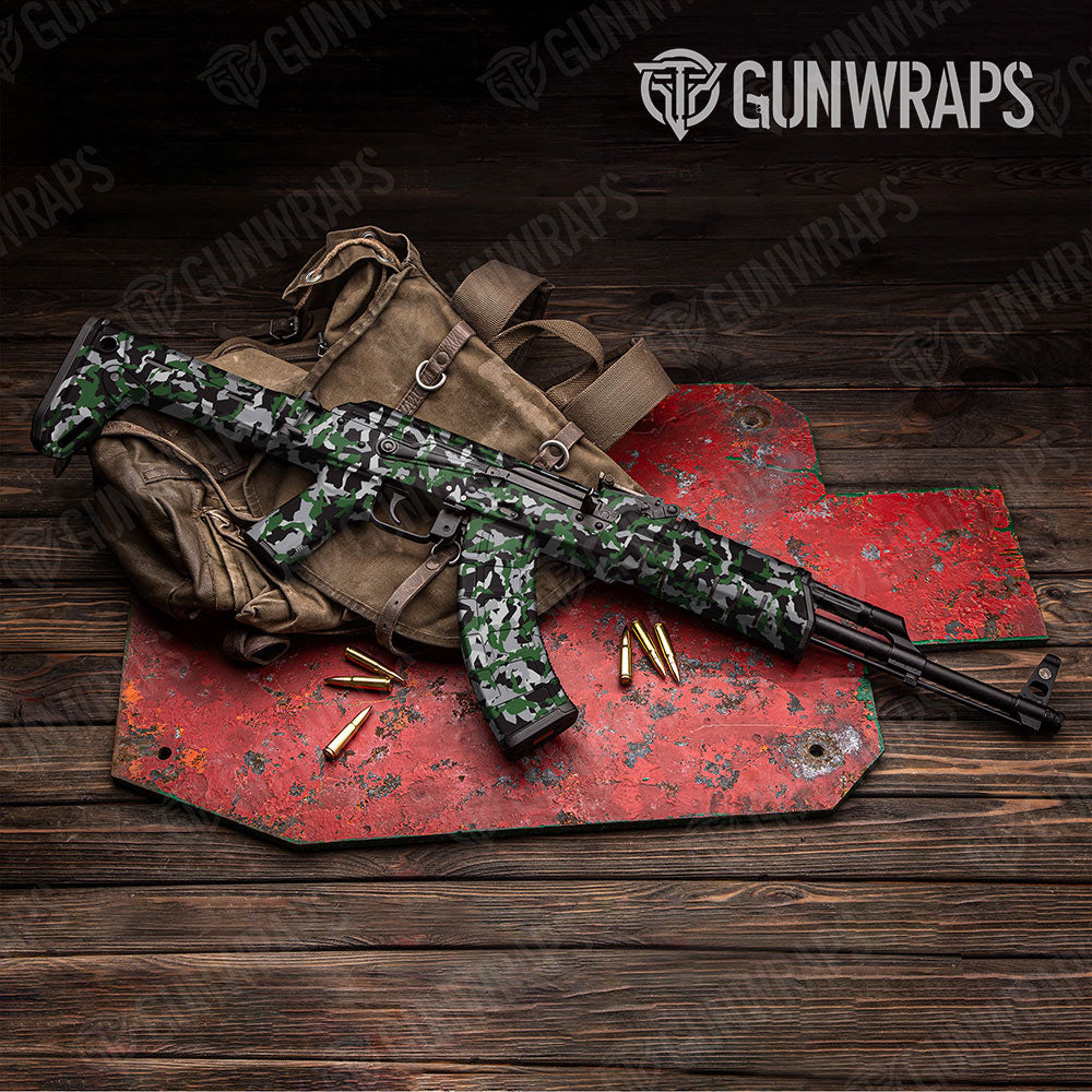 Erratic Green Tiger Gun Skin Vinyl Wrap