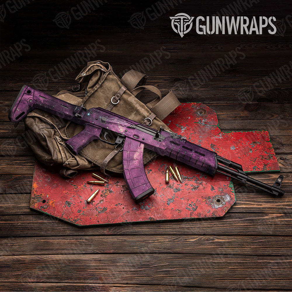 Galaxy Purple Nebula Gun Skin Vinyl Wrap