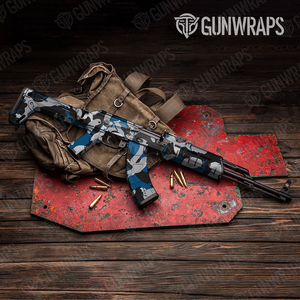 Ragged Blue Tiger Gun Skin Vinyl Wrap