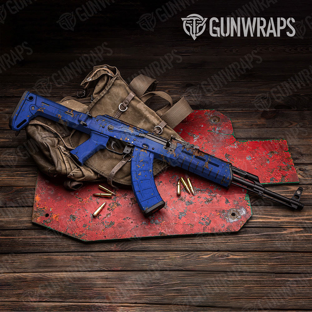 Rust 3D Royal Blue Gun Skin Vinyl Wrap