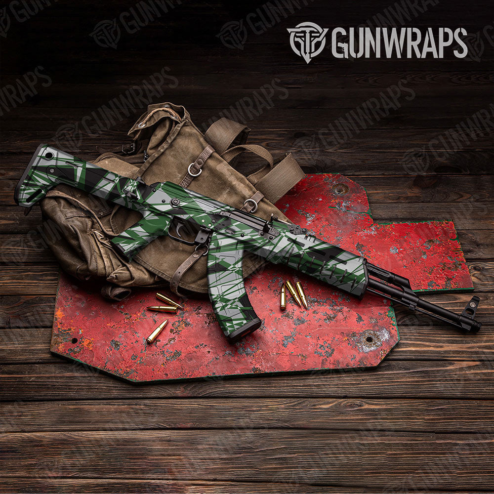 Sharp Green Tiger Gun Skin Vinyl Wrap
