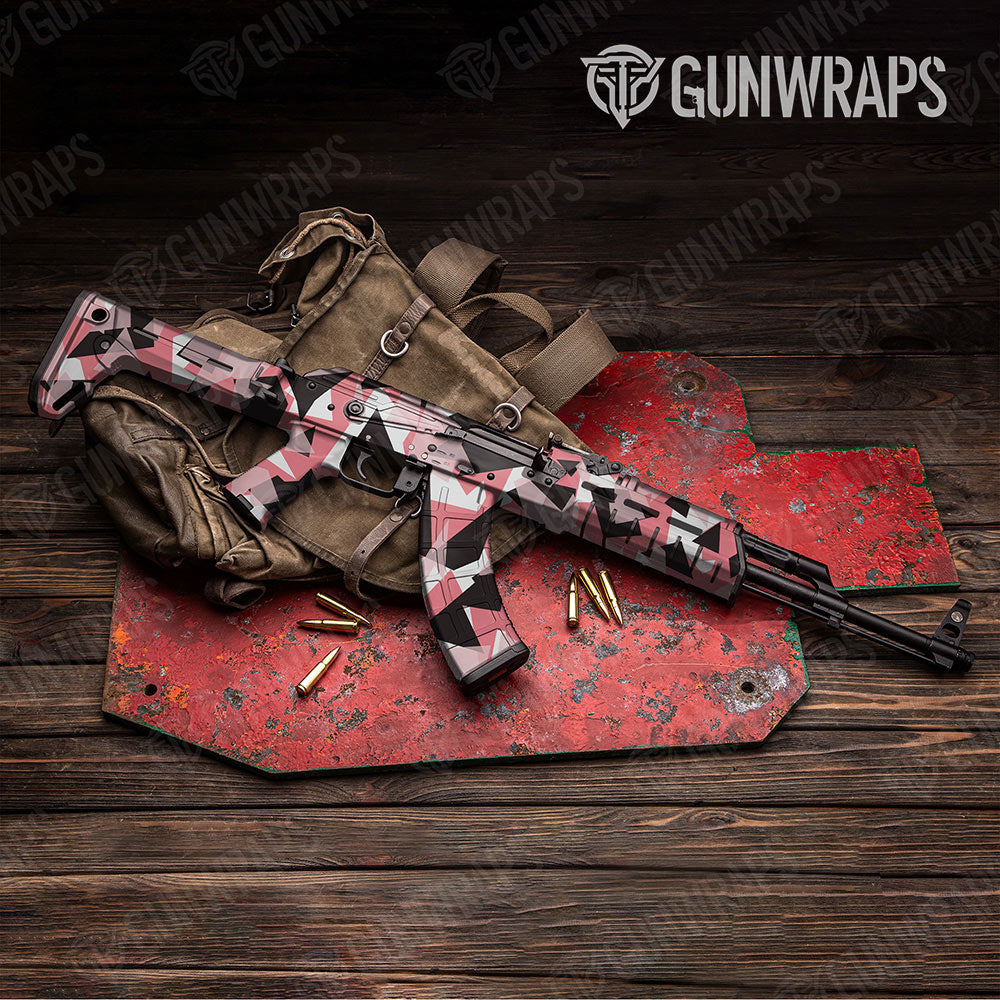 Shattered Pink Gun Skin Vinyl Wrap