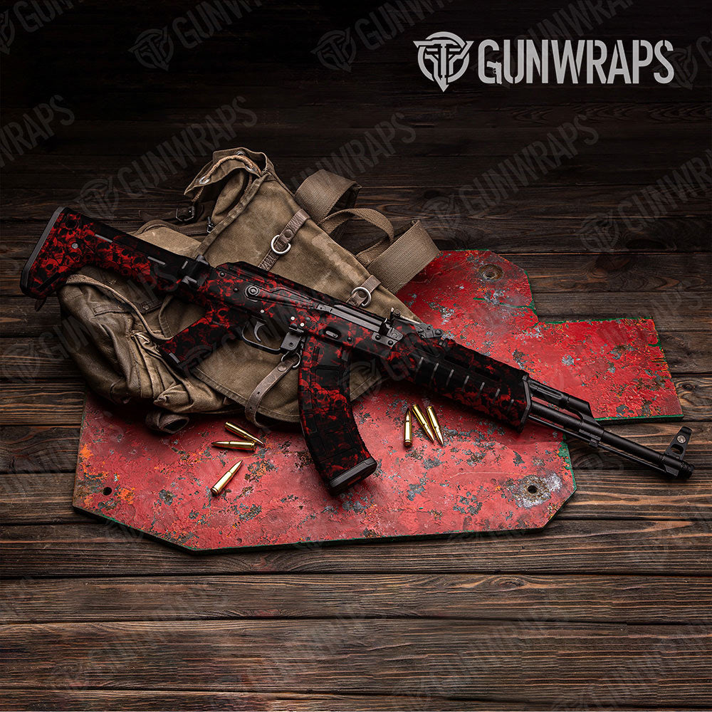 Skull Red Gun Skin Vinyl Wrap