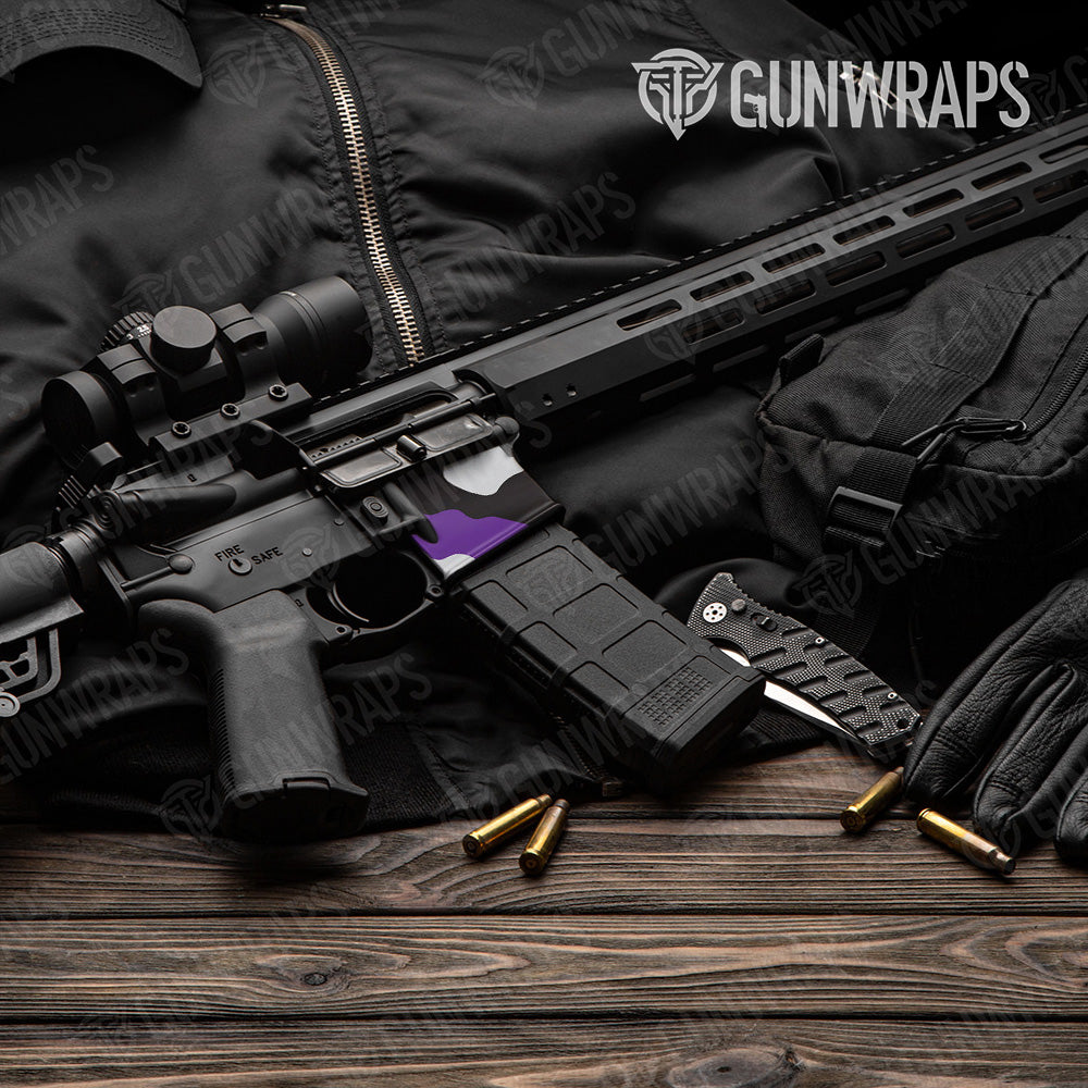 AR-15 Mag Well Cumulus Purple Tiger Gun Skin Vinyl Wrap