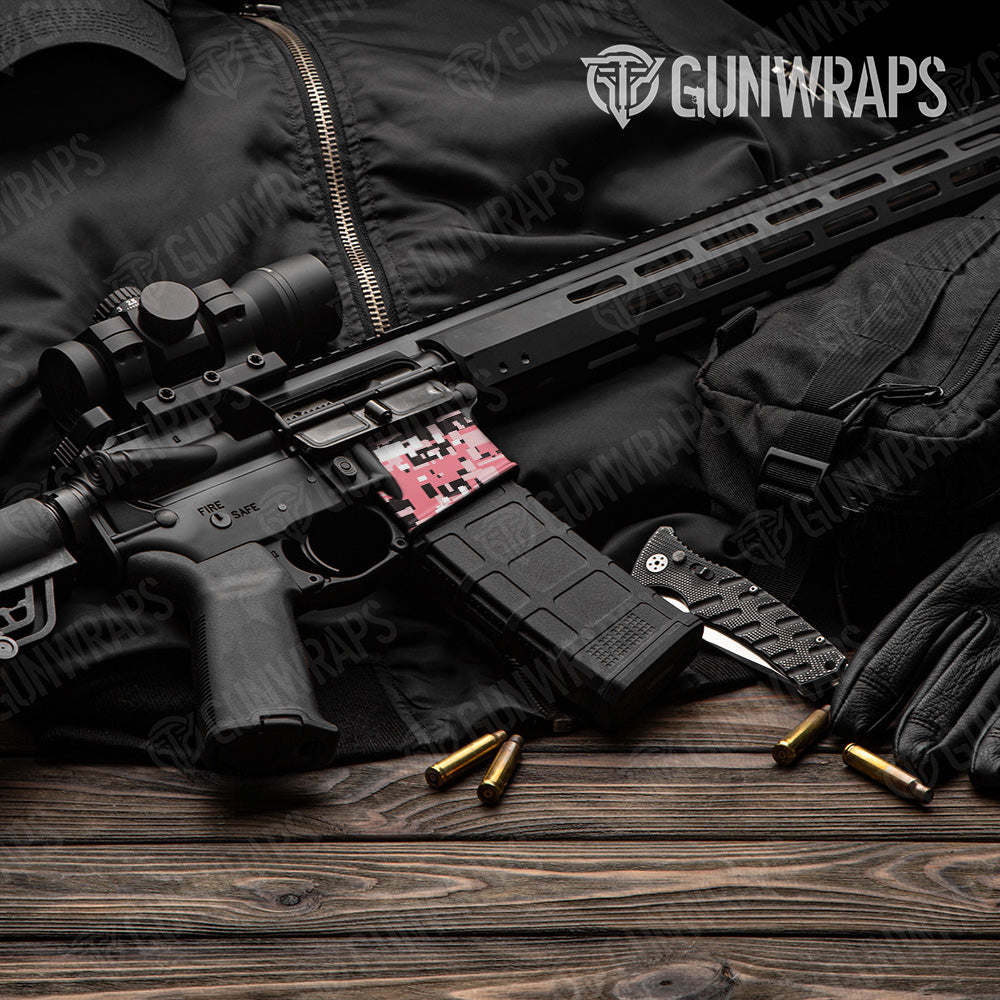 AR-15 Mag Well Digital Pink Gun Skin Vinyl Wrap