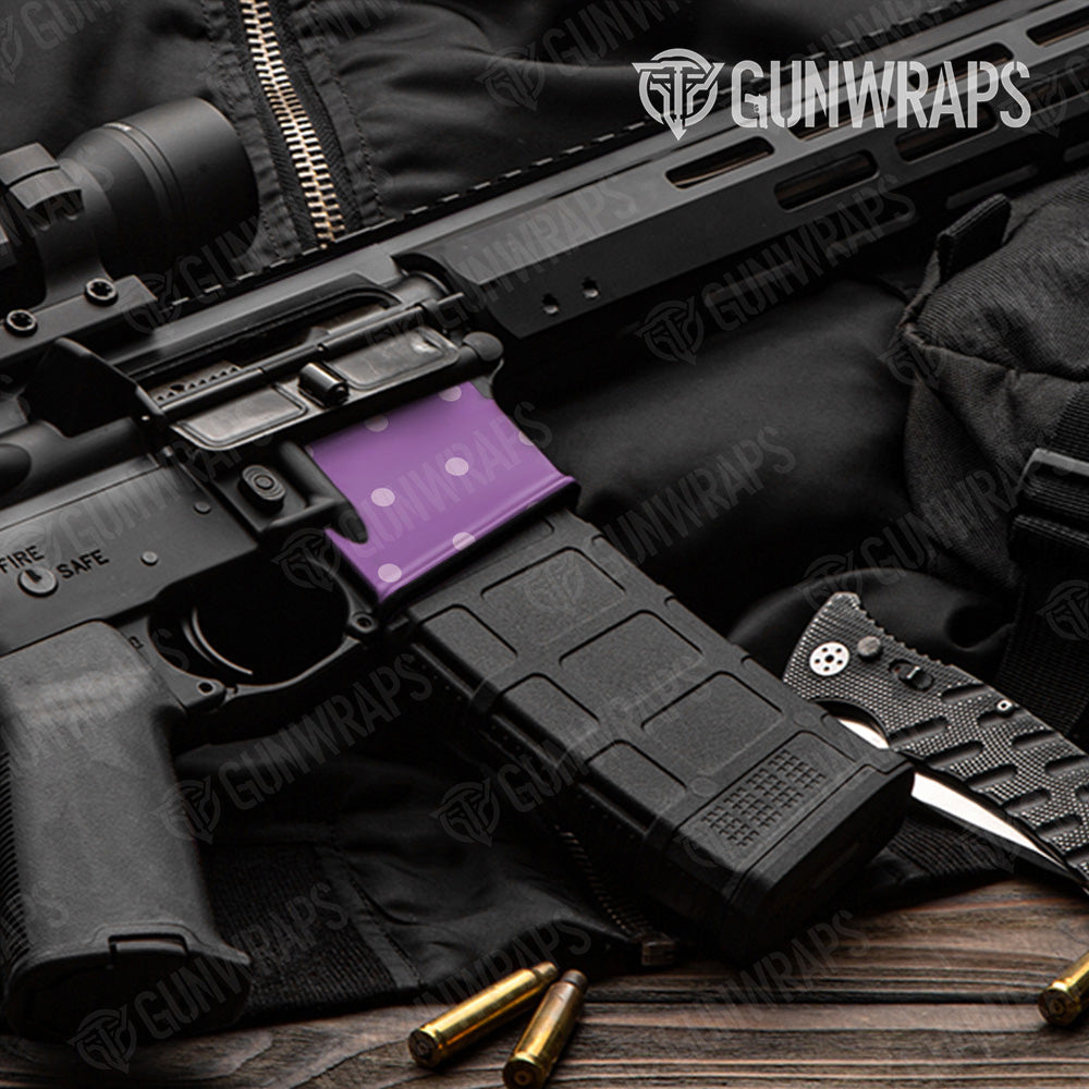 AR-15 Mag Well Dotted Lavender Gun Skin Vinyl Wrap