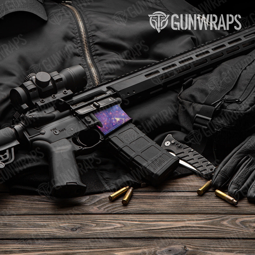 AR-15 Mag Well Galaxy Fire Gun Skin Vinyl Wrap