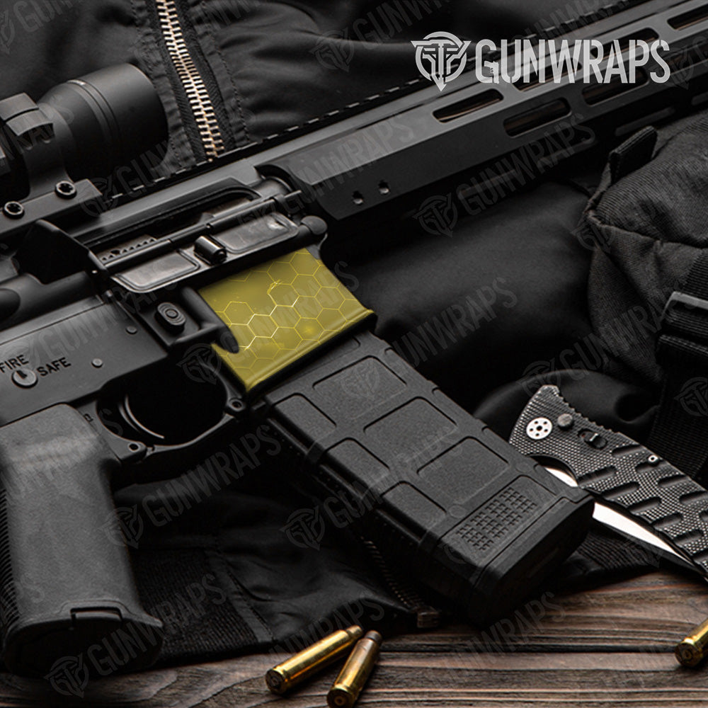 AR-15 Mag Well Hex Electric Yellow Gun Skin Vinyl Wrap