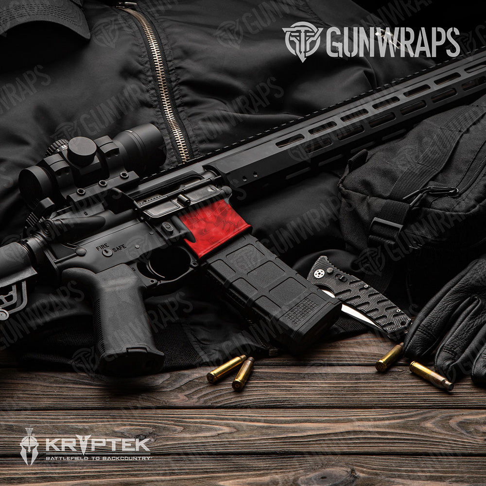 AR-15 Mag Well Kryptek Red Gun Skin Vinyl Wrap