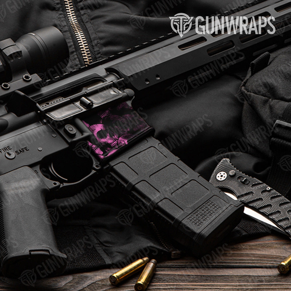 AR-15 Mag Well Skull Pink Gun Skin Vinyl Wrap