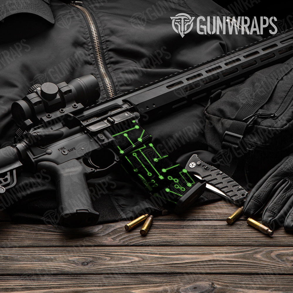AR 15 Mag Circuit Board Green Gun Skin Vinyl Wrap