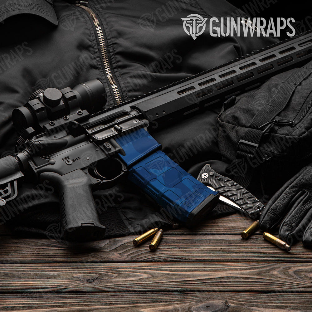 AR-15 Mag & Mag Well Classic Elite Blue Gun Skin Vinyl Wrap