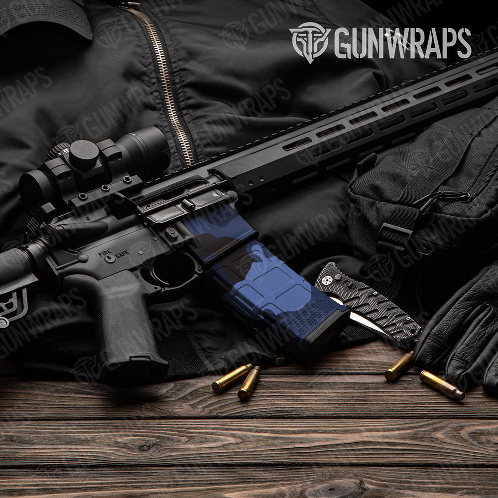 AR-15 Mag & Mag Well Cumulus Blue Midnight Gun Skin Vinyl Wrap