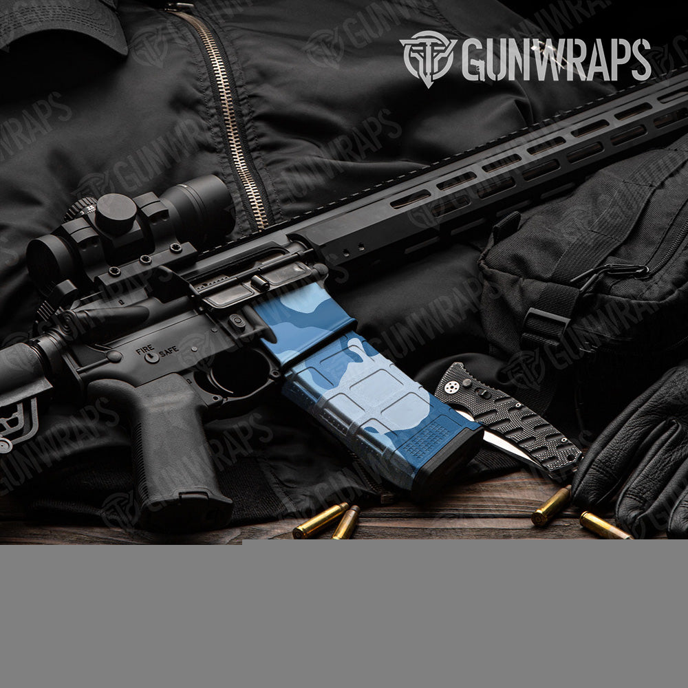 AR-15 Mag & Mag Well Cumulus Cool Blue Gun Skin Vinyl Wrap