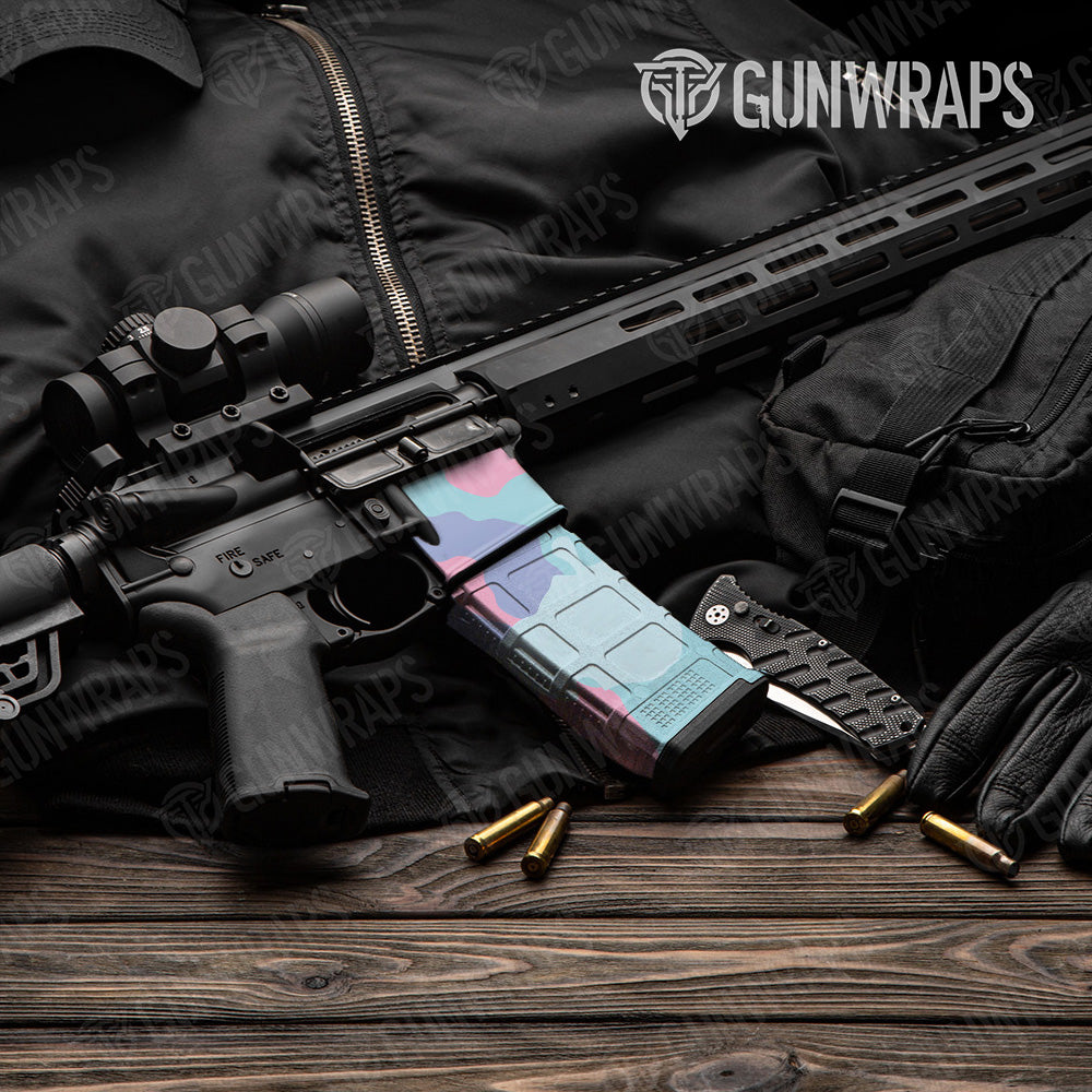 AR-15 Mag & Mag Well Cumulus Cotton Candy Gun Skin Vinyl Wrap