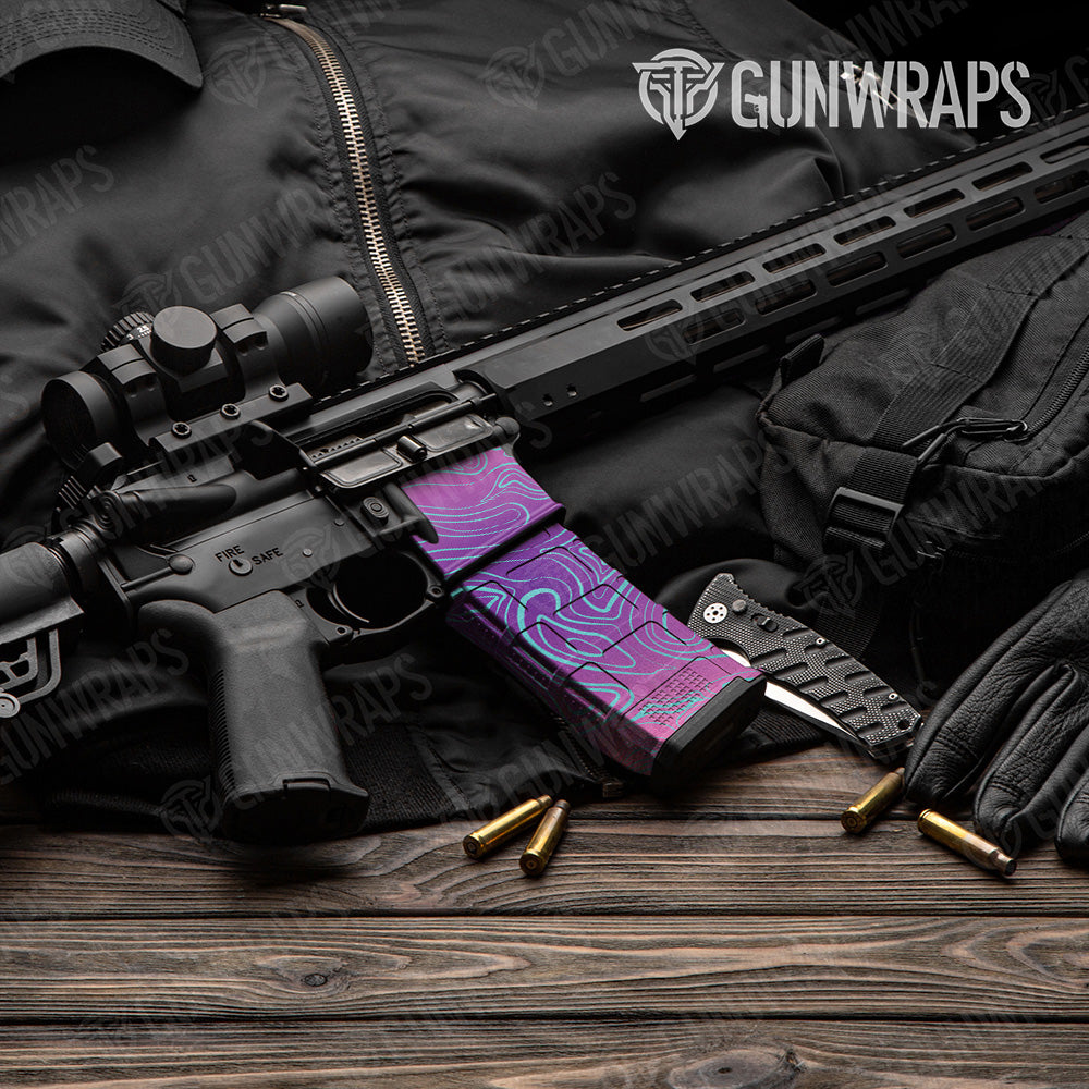 AR-15 Mag & Mag Well Damascus Aurora Gun Skin Vinyl Wrap