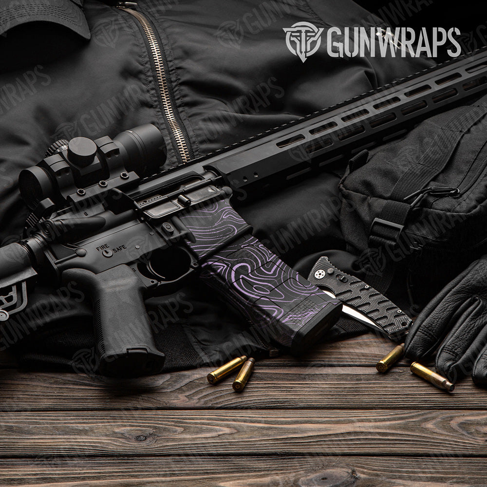 AR-15 Mag & Mag Well Damascus Purple Gun Skin Vinyl Wrap
