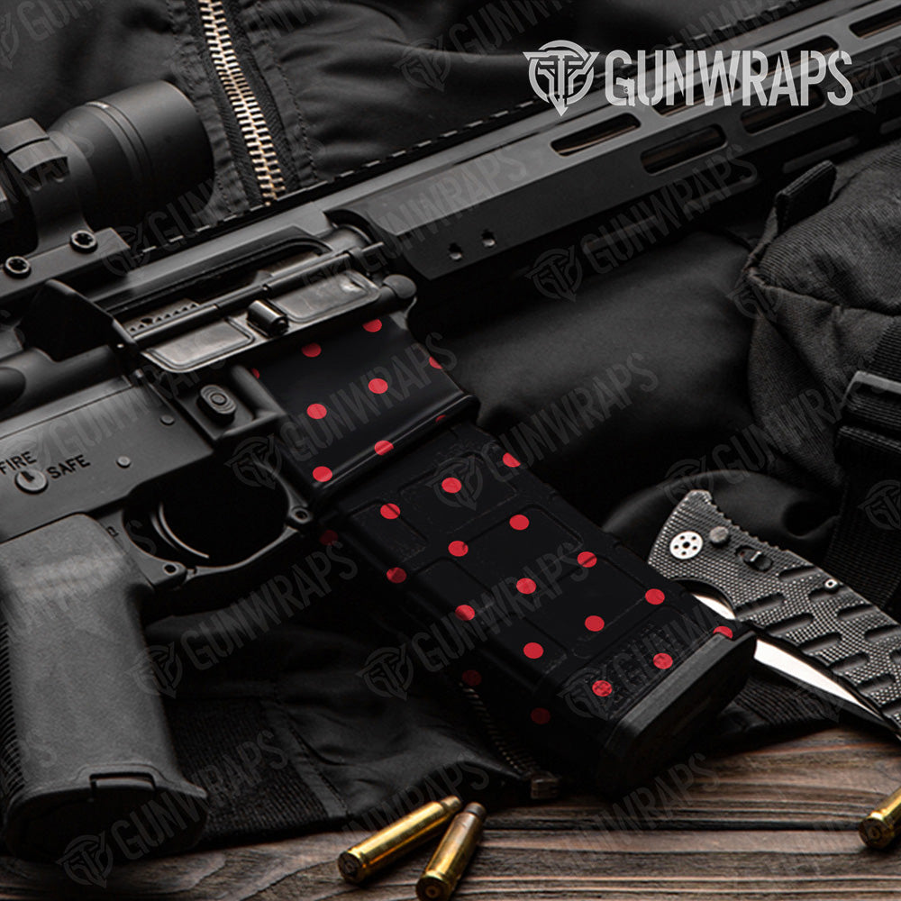 AR-15 Mag & Mag Well Dotted Black Cherry Gun Skin Vinyl Wrap