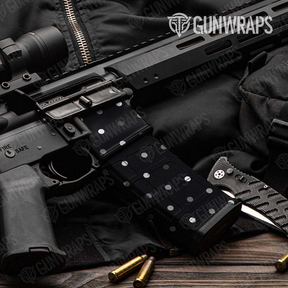 AR-15 Mag & Mag Well Dotted Grayscale Gun Skin Vinyl Wrap