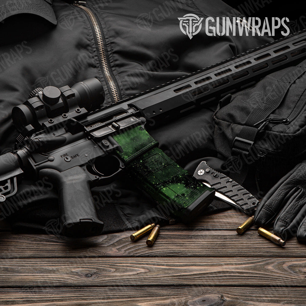AR-15 Mag & Mag Well Galaxy Green Gun Skin Vinyl Wrap