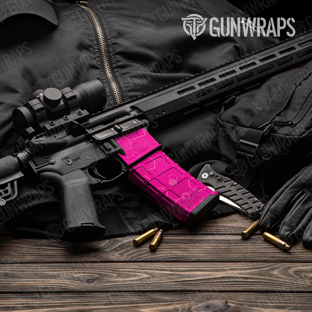 AR-15 Mag & Mag Well Hex DNA Elite Magenta Gun Skin Vinyl Wrap