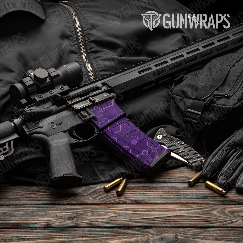 AR-15 Mag & Mag Well Hex DNA Elite Purple Gun Skin Vinyl Wrap