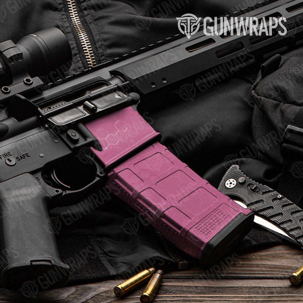 AR-15 Mag & Mag Well Hex Electric Pink Gun Skin Vinyl Wrap