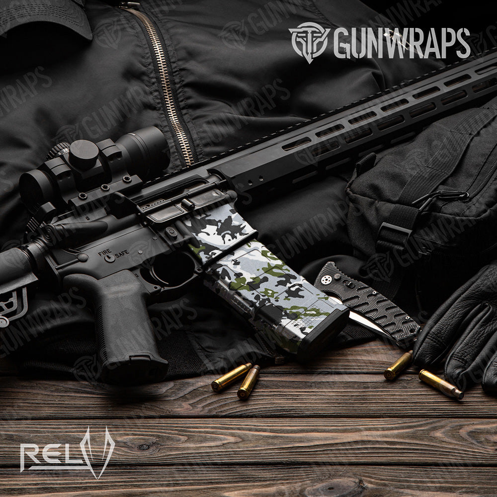 AR-15 Mag & Mag Well RELV Timber Wolf Gun Skin Vinyl Wrap
