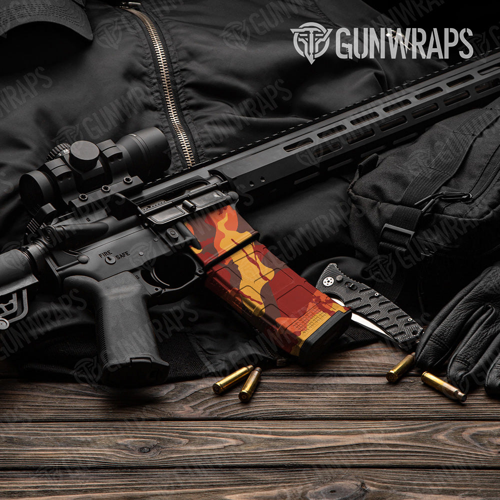AR-15 Mag & Mag Well Ragged Autumn Gun Skin Vinyl Wrap