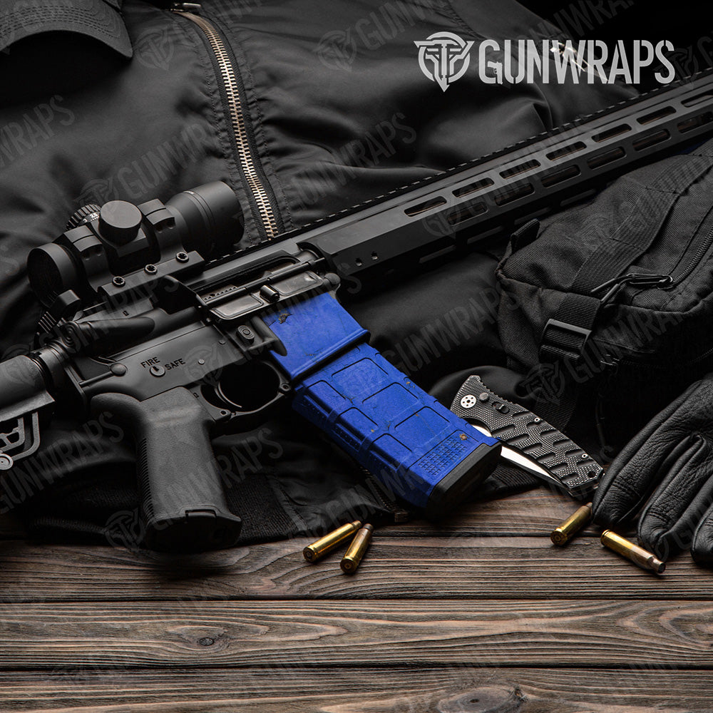 AR-15 Mag & Mag Well Rust 3D Royal Blue Gun Skin Vinyl Wrap