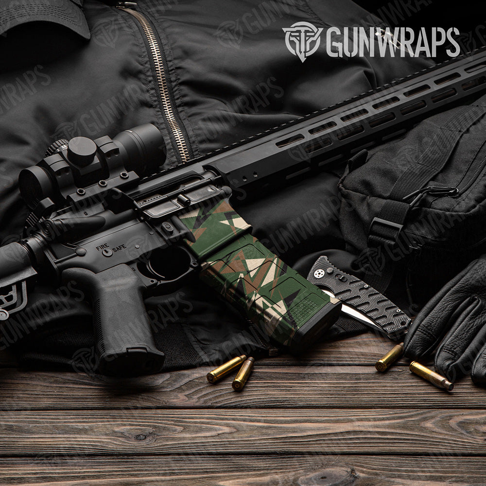 AR-15 Mag & Mag Well Sharp Woodland Gun Skin Vinyl Wrap