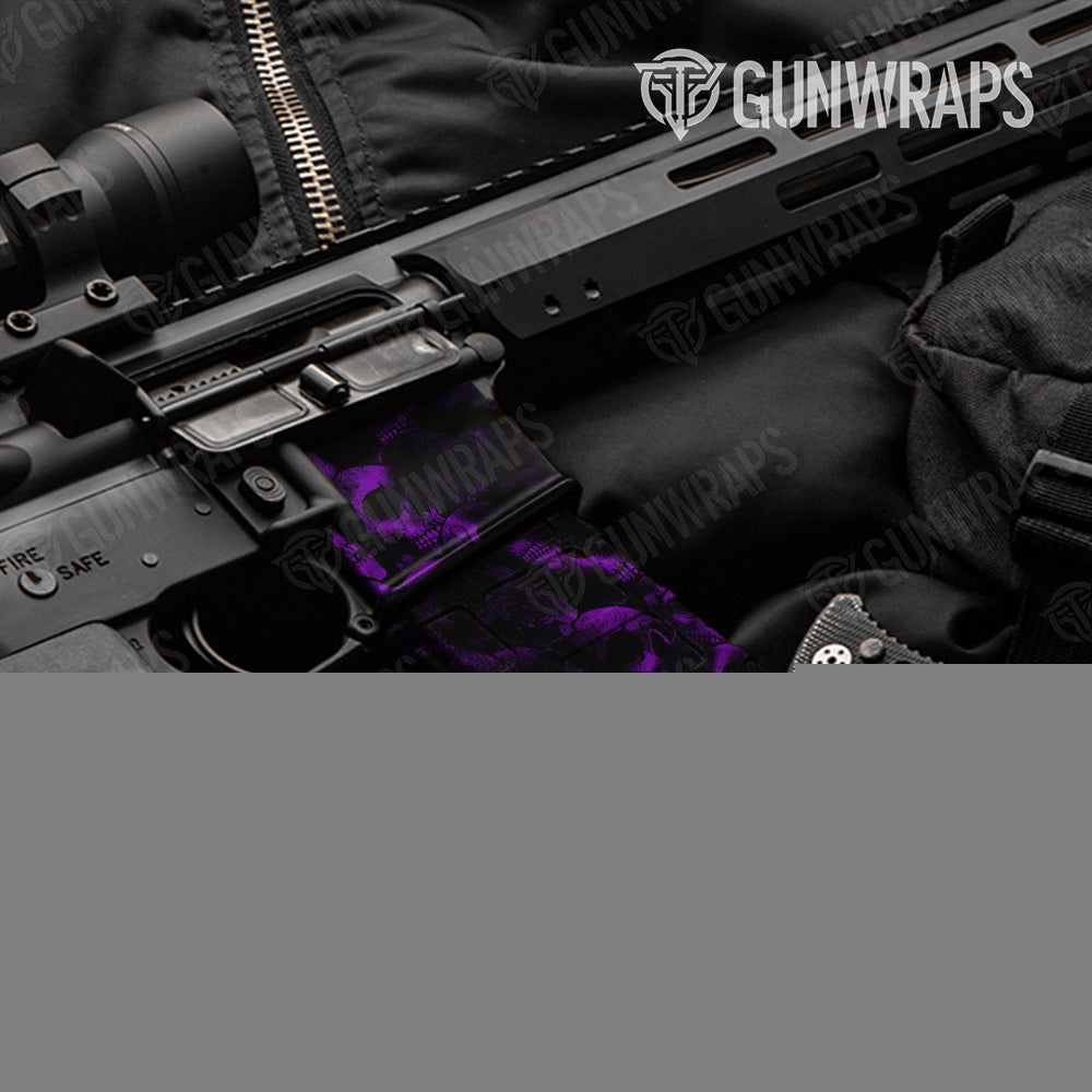 AR-15 Mag & Mag Well Skull Purple Gun Skin Vinyl Wrap