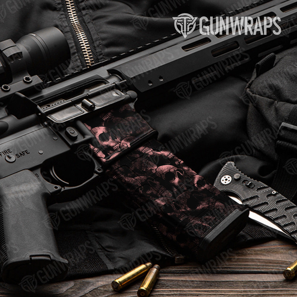AR-15 Mag & Mag Well Skull Salmon Gun Skin Vinyl Wrap