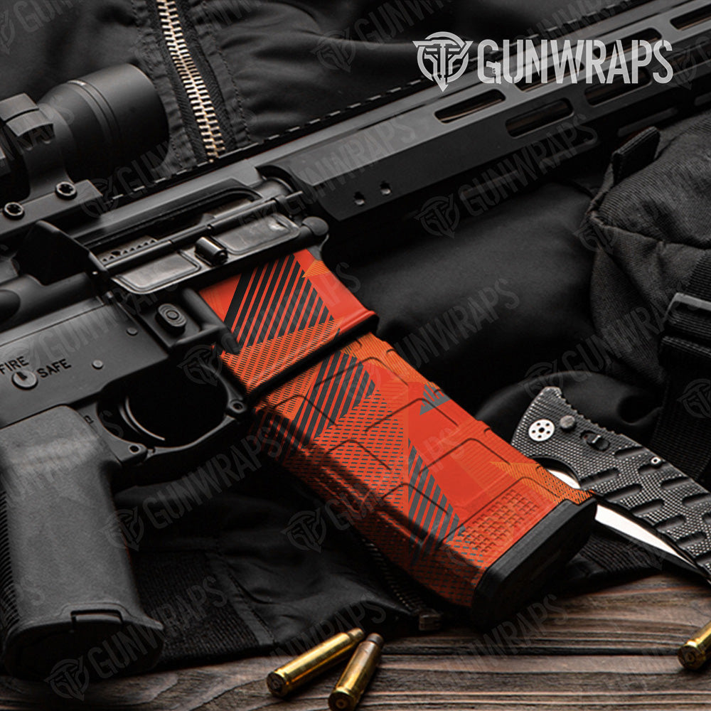 AR-15 Mag & Mag Well Trigon Elite Orange Gun Skin Vinyl Wrap