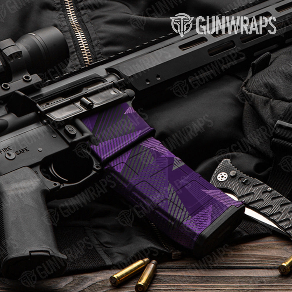 AR-15 Mag & Mag Well Trigon Elite Purple Gun Skin Vinyl Wrap
