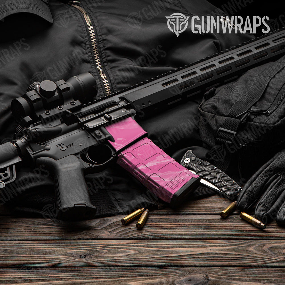 AR-15 Mag & Mag Well Vietnam Tiger Stripe Elite Pink Gun Skin Vinyl Wrap