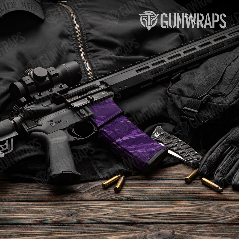 AR-15 Mag & Mag Well Vietnam Tiger Stripe Elite Purple Gun Skin Vinyl Wrap