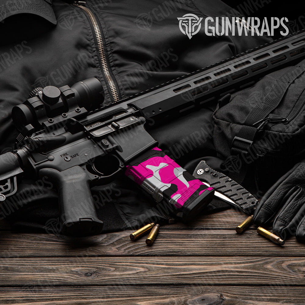 AR-15 Mag Classic Magenta Tiger Gun Skin Vinyl Wrap