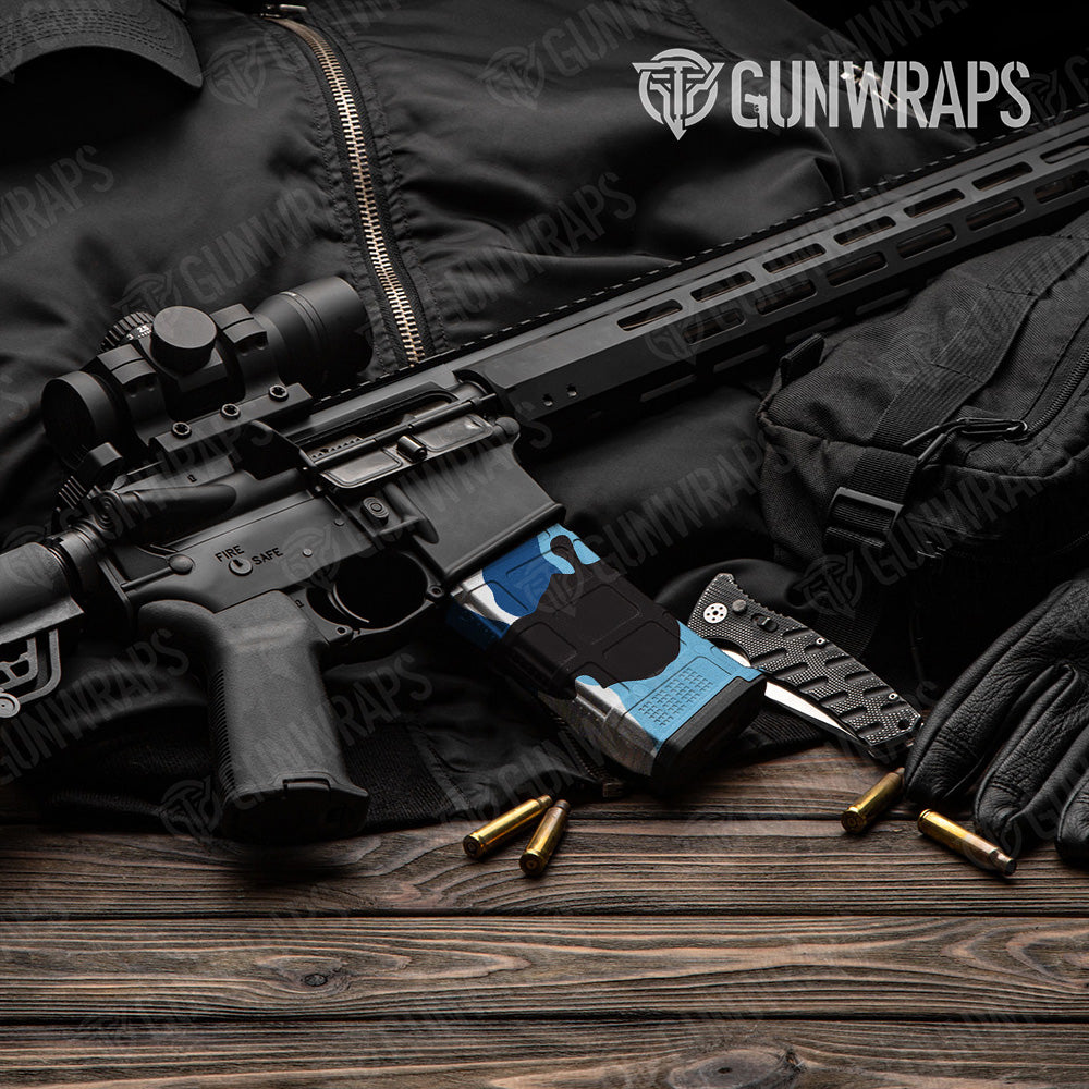 AR-15 Mag Cumulus Baby Blue Gun Skin Vinyl Wrap