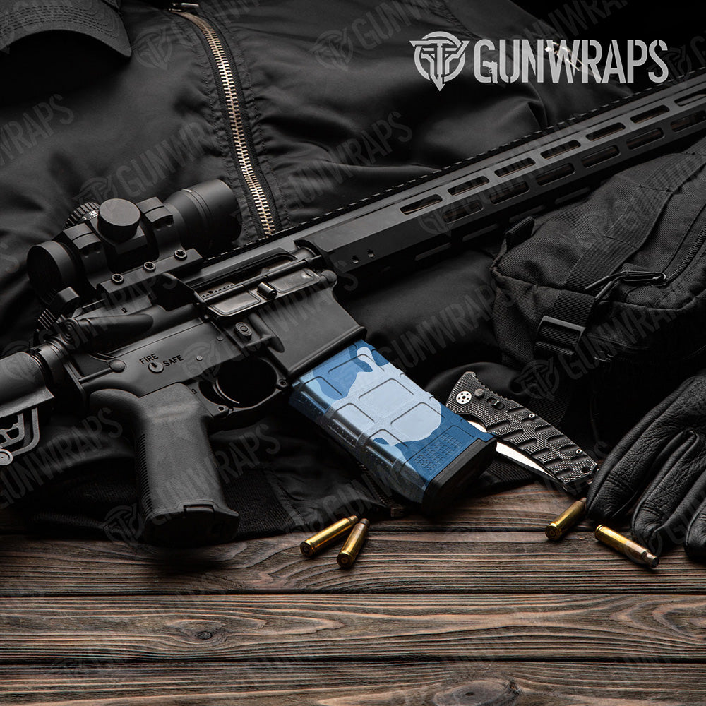 AR-15 Mag Cumulus Cool Blue Gun Skin Vinyl Wrap