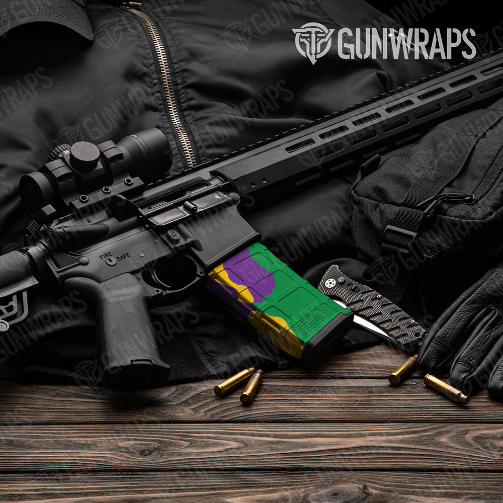 AR-15 Mag Cumulus Mardi Gras Gun Skin Vinyl Wrap